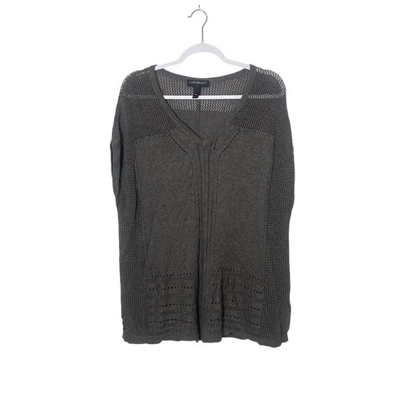 Lane Bryant Gray Knit Sleeveless V-Neck Tunic Sweater Women's Size 14/16 - Picture 1 of 14